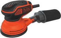 Black+Decker BDERO600 Random Orbit Sander, 2.6 A, 5 in Pad/Disc, Includes: (1) Sheet Sandpaper, (1) Dust Bag