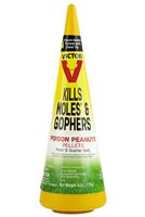 Victor M6006 Mole and Gopher Poison Peanut, Granular, Solid, Garlic, Black/Dark Gray, 6 oz Container