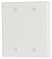 Eaton Cooper Wiring 2137W-BOX Wallplate, 4-1/2 in L, 4.56 in W, 0.08 in Thick, 2 -Gang, Thermoset, White