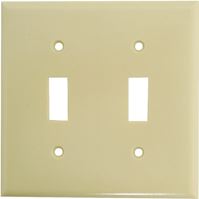 Eaton Wiring Devices 2139V-BOX Wallplate, 4-1/2 in L, 4-9/16 in W, 2 -Gang, Thermoset, Ivory, High-Gloss, Pack of 10