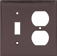 Eaton Wiring Devices 2138B-BOX Combination Wallplate, 4-1/2 in L, 4-9/16 in W, 2 -Gang, Thermoset, Brown, Pack of 10