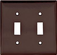 Eaton Wiring Devices 2139B-BOX Wallplate, 4-1/2 in L, 4-9/16 in W, 2 -Gang, Thermoset, Brown, High-Gloss, Pack of 10