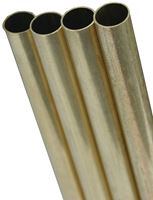 K & S 1146 Decorative Metal Tube, Round, 36 in L, 5/32 in Dia, 0.014 in Wall, Brass, Pack of 5