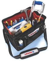 Lenox 1787426 Contractors Tool Bag, 16 in W, 12 in D, 10 in H, 14-Pocket, Canvas, Black