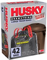 Husky HK33DS042B Trash Bag, 33 gal Capacity, Poly, Black