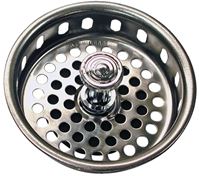 Danco 51275 Basket Strainer, 3-1/4 in Dia, Brass, Chrome, For: 3-1/4 in Drain Opening Sink