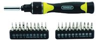 General 70210 Ratcheting Screwdriver, Dual, Multi-Bit Drive, 6-3/4 in OAL