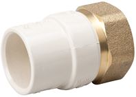 B & K 164-314NL Transition Pipe Adapter, 3/4 in, Solvent x FIP, Brass/CPVC