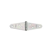 National Hardware N127-365 Strap Hinge, 1-1/16 in W Frame Leaf, 0.05 in Thick Leaf, Steel, Zinc, Fixed Pin, 18 lb