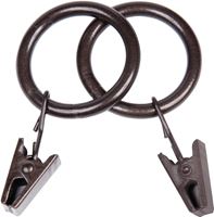 Kenney KN75003 Curtain Clip Ring, Metal, Dark Brown, Pack of 5