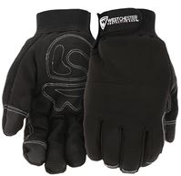 West Chester 96580/XL Work Gloves, XL, Hook and Loop Cuff, Polyester, Black