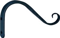 Landscapers Select GB-3021 Hanging Plant Hook, 5-3/4 in L, 3.5 in H, Steel, Matte Black, Wall Mount Mounting