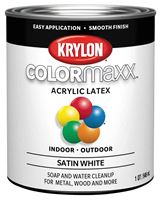 Krylon K05628007 Paint, Stain, White, 32 oz, 100 sq-ft Coverage Area