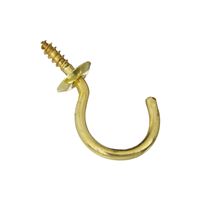 National Hardware N119-701 Cup Hook, 1/25 in Opening, 1.84 in L, Brass