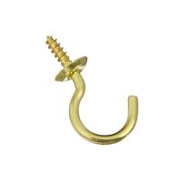 National Hardware N119-669 Cup Hook, 0.37 in Opening, 1.31 in L, Brass