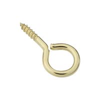 National Hardware N119-305 Screw Eye, #12, 3/8 in L Thread, 1-3/16 in OAL, Brass