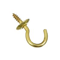 National Hardware N119-628 Cup Hook, 0.24 in Opening, 0.96 in L, Brass