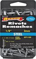 Arrow RLS1/8IP Pop Rivet, Long, 1/2 in L, Steel, 100/PK