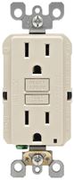 Leviton R06-GFNT1-0KT GFCI Duplex Receptacle, 2 -Pole, 15 A, 125 V, Back, Side Wiring, NEMA: 5-15R, Light Almond