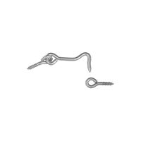 National Hardware V2000 Series N117-911 Hook and Eye, Steel, Zinc, 2/PK