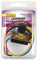Jandorf 61204 Rotary Switch, 6.5 A, 125 V, TPST, Black