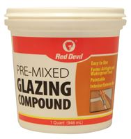 Red Devil 0664 Glazing Compound, Solid, Mild, Off-White, 1 qt Tub