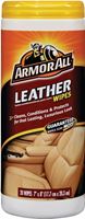 Armor All 18581C Leather Wipes, 8.44 in L, 3.31 in W, Mild, Effective to Remove: Dirt, Soil, 30-Wipes