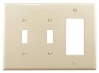 Eaton Wiring Devices PJ226LA Combination Wallplate, 6.76 in L, 4.87 in W, Mid, 3 -Gang, Polycarbonate, High-Gloss