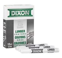 Dixon Ticonderoga 52300 Lumber Crayon, White, 1/2 in Dia, 4-1/2 in L, Pack of 12