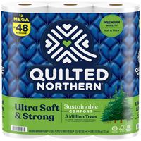 Quilted Northern 94443 Toilet Tissue, 3.8 x 4 in Sheet, 2-Ply, Paper, Pack of 4