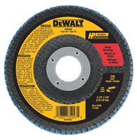 DeWALT DW8306 Flap Disc, 4-1/2 in Dia, 7/8 in Arbor, Coated, 40 Grit, Coarse, Zirconium Oxide Abrasive