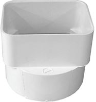 Canplas 414434BC Downspout Adapter, 3 x 4 in Connection, Hub, PVC, White