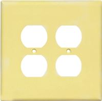 Eaton Wiring Devices 2750V-BOX Receptacle Wallplate, 5-1/4 in L, 5-5/16 in W, 2 -Gang, Thermoset, Ivory, Pack of 10
