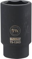 DeWALT DWMT75136OSP Impact Socket, 1-3/8 in Socket, 3/4 in Drive, 6-Point, CR-440 Steel, Black Oxide