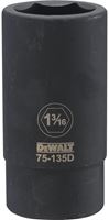 DeWALT DWMT75135OSP Impact Socket, 1-3/16 in Socket, 3/4 in Drive, 6-Point, CR-440 Steel, Black Oxide