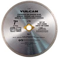 Vulcan 932971OR Continuous Diamond Blade, 7 in Dia, 7/8 in Arbor