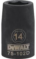 DeWALT DWMT75102OSP Deep Impact Socket, 14 mm Socket, 1/2 in Drive, 6-Point, Steel, Black Oxide
