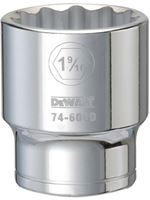 DeWALT DWMT74606OSP Drive Socket, 1-9/16 in Socket, 3/4 in Drive, 12-Point, Vanadium Steel, Polished Chrome