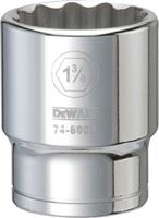 DeWALT DWMT74600OSP Drive Socket, 1-3/8 in Socket, 3/4 in Drive, 12-Point, Vanadium Steel, Polished Chrome