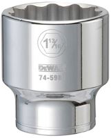 DeWALT DWMT74598OSP Drive Socket, 1-13/16 in Socket, 3/4 in Drive, 12-Point, Vanadium Steel, Polished Chrome