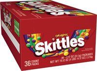 Skittles SKIT36 Candy, Assorted Fruits Flavor, 2.17 oz Bag, Pack of 36