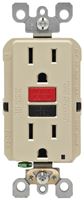 Leviton R71-GFNT1-0RI GFCI Duplex Receptacle, 2 -Pole, 15 A, 125 V, Back, Side Wiring, NEMA: 5-15R, Ivory