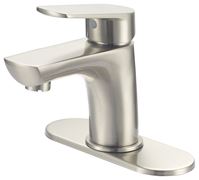 Boston Harbor FS1A0188NP Lavatory Faucet, 1.2 gpm, 1-Faucet Handle, 1, 3-Faucet Hole, Metal/Plastic, Brushed Nickel