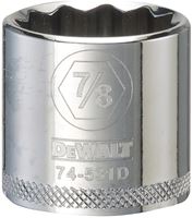 DeWALT DWMT74531OSP Hand Socket, 7/8 in Socket, 3/8 in Drive, 12-Point, Vanadium Steel, Polished Chrome