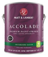 Pratt & Lambert Accolade 0000Z4782-16 Interior Paint, Satin Sheen, Deep, 116 oz, 400 sq-ft Coverage Area, Pack of 4