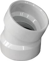 Canplas 192551 Pipe Elbow, 1-1/2 in, Hub, 22.5 deg Angle, PVC, White