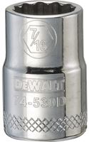DeWALT DWMT74530OSP Hand Socket, 7/16 in Socket, 3/8 in Drive, 12-Point, Vanadium Steel, Polished Chrome