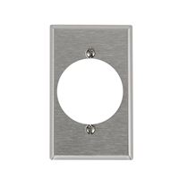 Leviton 84028 Wallplate, 4-1/2 in L, 2-3/4 in W, 1 -Gang, 430 Stainless Steel, Silver, Brushed Stainless Steel