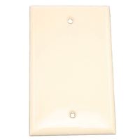 Leviton 80514-T Blank Wallplate, 3-1/8 in L, 4-7/8 in W, 1/4 in Thick, 1 -Gang, Plastic, Light Almond