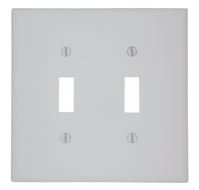 Leviton 80509-W Wallplate, 4-7/8 in L, 4.94 in W, 2 -Gang, Plastic, White